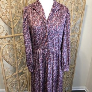 Vintage Paisley Dress Size Large
